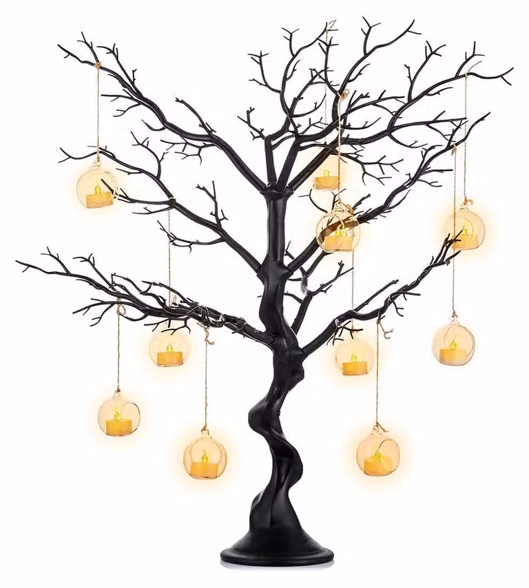 Albero di Natale artificiale, altezza 75 cm, colore nero – Decorazione da tavolo per feste