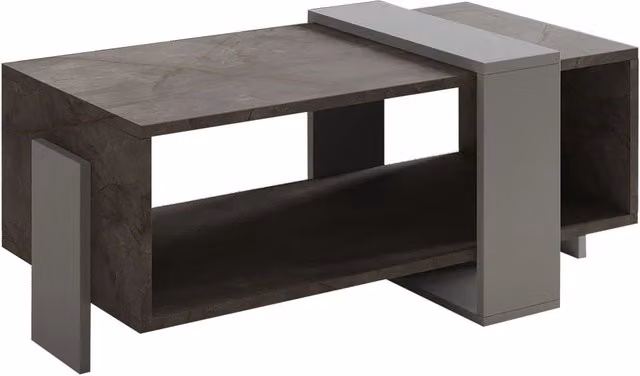 Tavolino in legno "Meleni" - 90 x 49 x 40 cm - Grigio