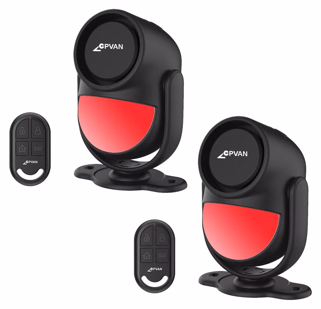 Sensore di movimento con allarme, telecomando, sirena ad alto volume, colore marrone