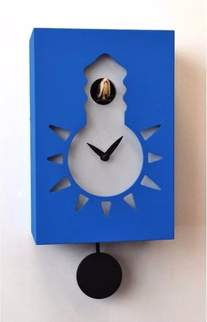 Orologio con cucù Night & Day in mdf laccato con quadrante fosforescente Made in Italy