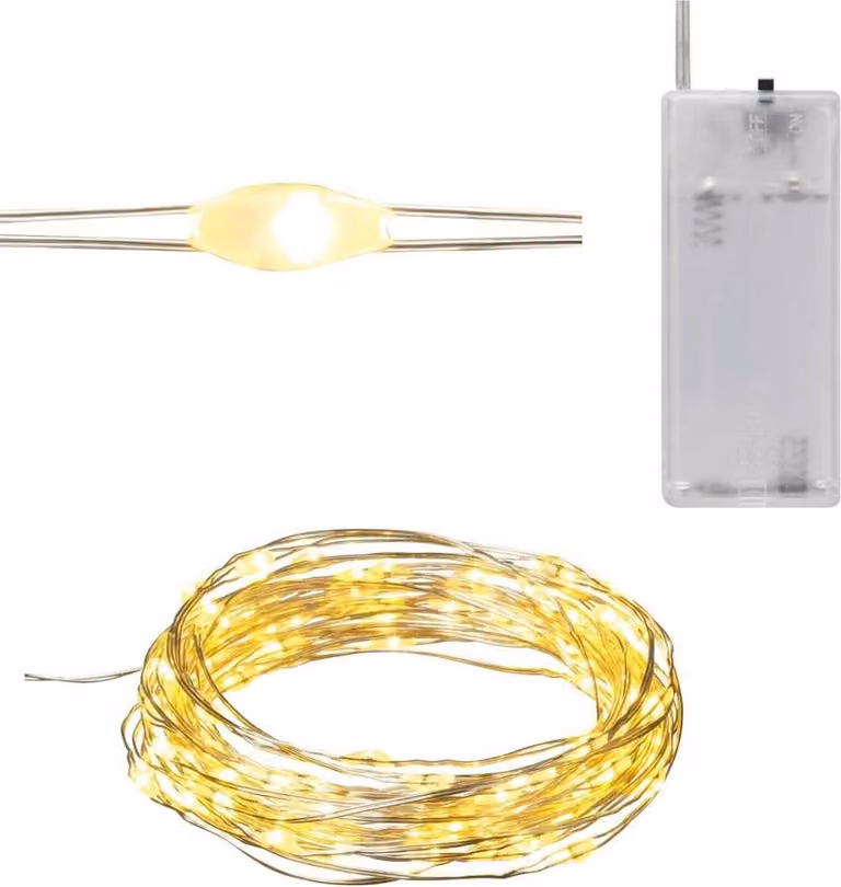 Luci Filo 20 Led Luce Calda Goccia Luci a Batteria Ghirlande Operate