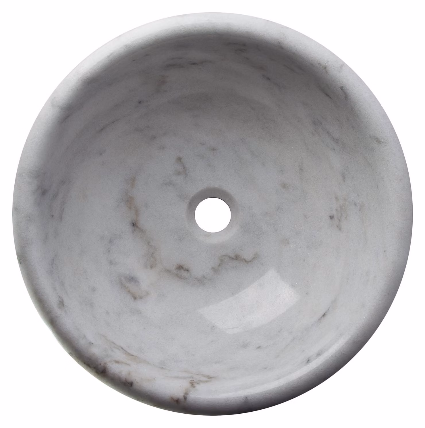 Lavabo grande in marmo bianco, diametro 44,5 cm, dal design lussuoso