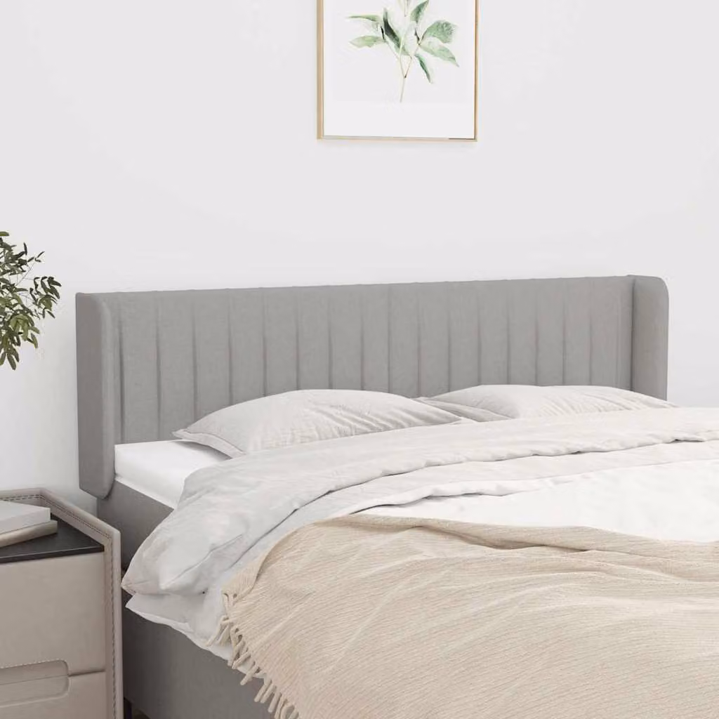 Testiera ad orecchio vidaXL in tessuto grigio chiaro con struttura in legno