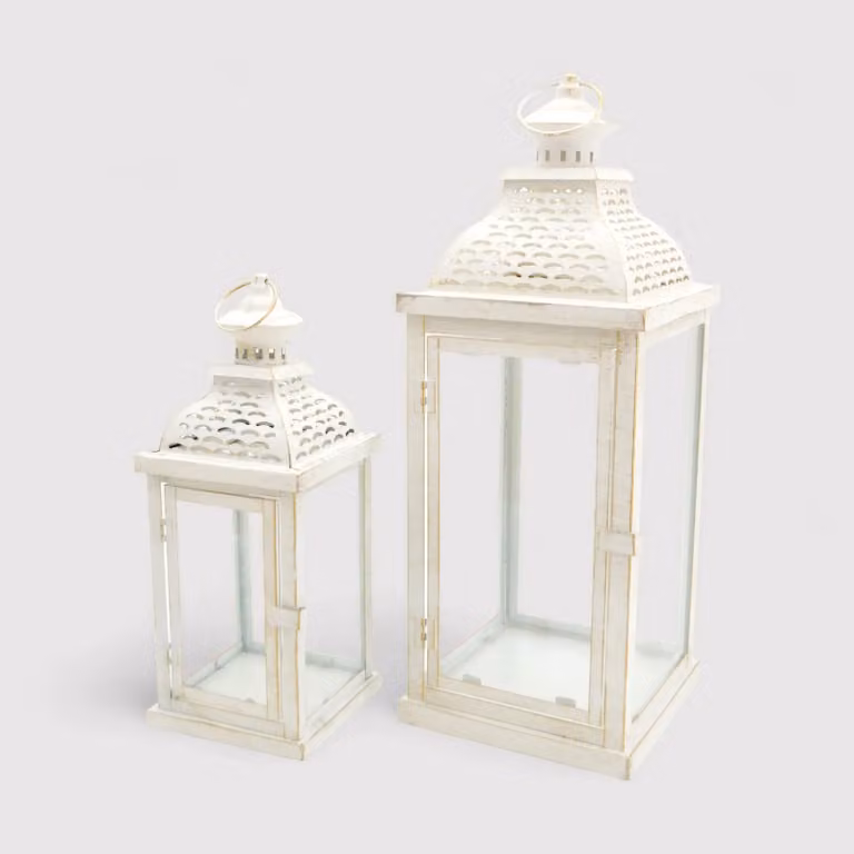 Jasmine - Set di 2 lanterne da terra per casa o balcone