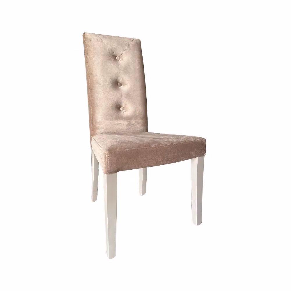 Set di 2 sedie Montecarlo Veriaffari in velluto colore beige con dettagli a 3 bottoni e struttura in legno – 2