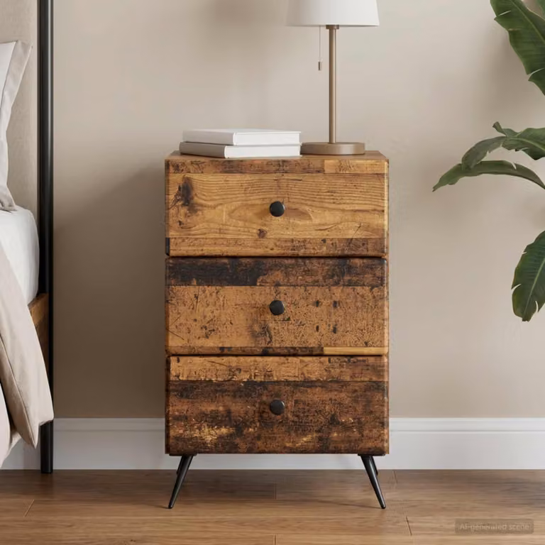 vidaXL Armadio da Notte in Legno Antico Marrone L: 43 cm, P: 41 cm, H: 66,5 cm