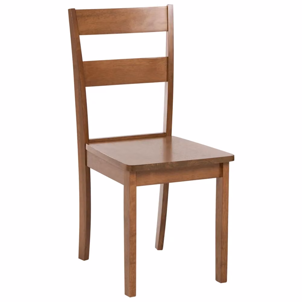 Set di 2 sedie da pranzo BELIANI in legno di gomma marrone con schienale a doghe in stile classico – 2