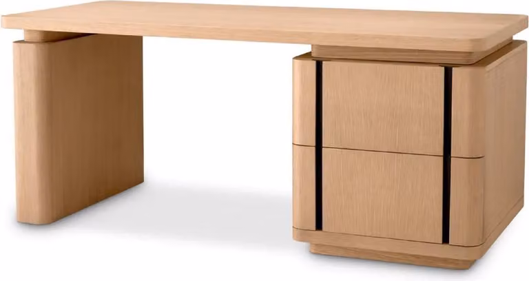 Casa Padrino scrivania in legno massello colori naturali / bronzo 180 x 80 x h. 76 cm - Scrivania per ufficio - Scrivania per computer - Mobili per ufficio - Mobili - Arredi - Arredi per ufficio - Qualità