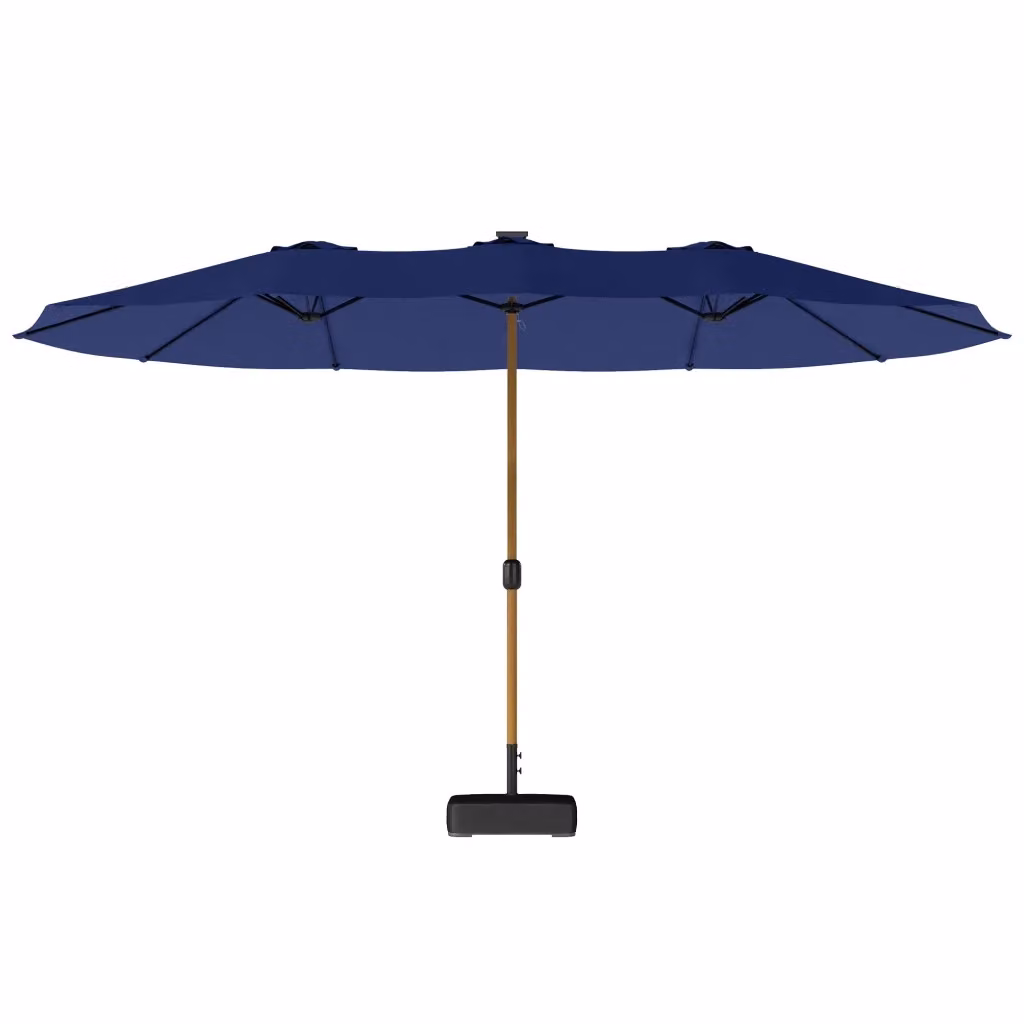 Ombrellone Doppio Minimal Blu Scuro con 12 Stecche e Manovella L: 4,7 m, P: 2,8 m – 2