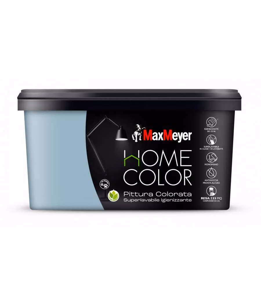 MaxMeyer Idropittura Igienizzante Interni Colore Lake 2,5 Litri Opaca
