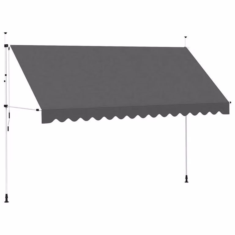 vidaXL Tenda da Sole Retrattile Manuale in Poliestere e Acciaio, Colore Antracite, L: 400 cm