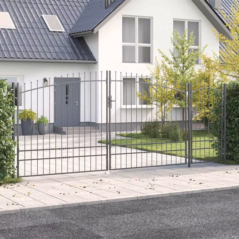 Cancello da giardino doppio vidaXL WOERDEN in acciaio antracite L: 500 cm, H: 200 cm