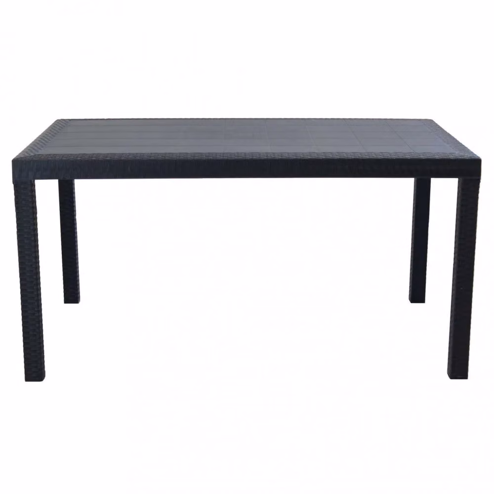 Tavolo da giardino Houston GIORDANOSHOP in rattan antracite L/P/H: 150 x 90 x 74 cm – 2