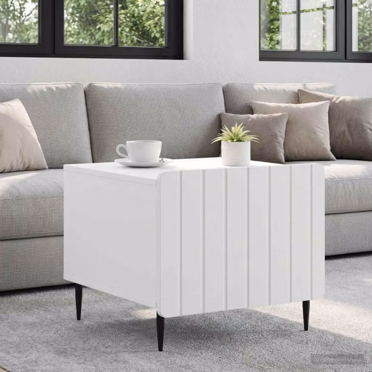 Maison Exclusive - Tavolino con cassetti, bianco, 49 x 50 x 42 cm, realizzato in legno composito