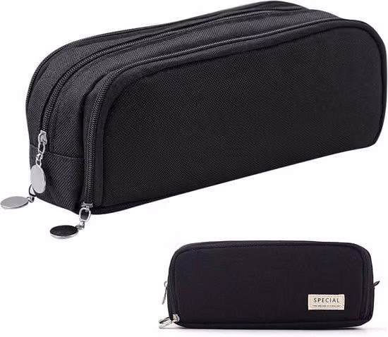 Organizzatore da scrivania - Grande capacità - Tre scomparti - 23,5 x 9,5 x 5,5 cm - Nero