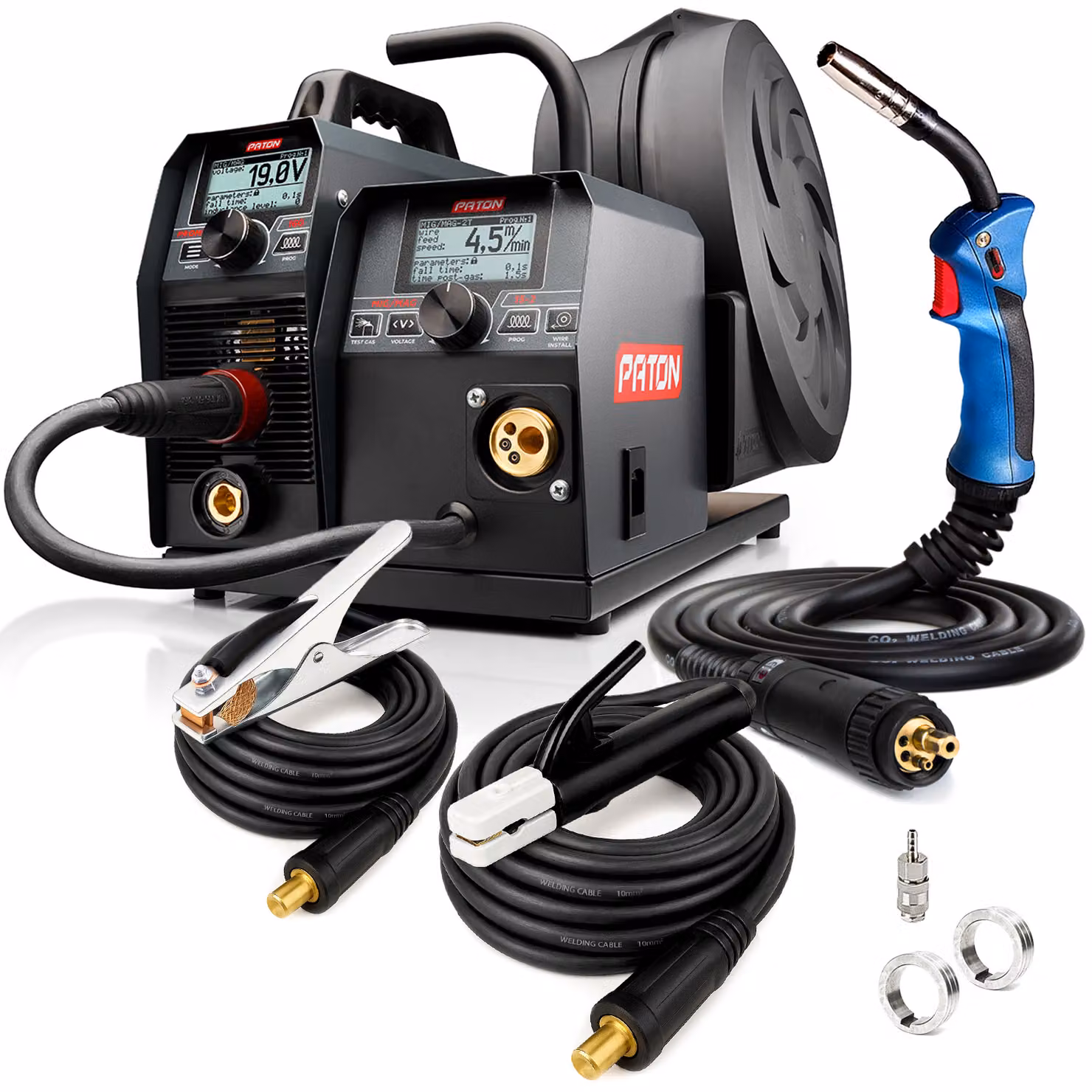 PATON ProMIG-160-15-2 Saldatrice MIG 3 in 1 - Saldatrice inverter 230V, - Kit MIG con torcia, senza gas, per principianti e professionisti