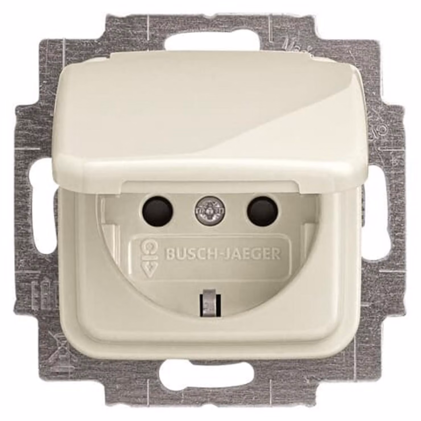 Busch-Jaeger 20 EUKB-212 Presa di sicurezza con coperchio incernierato e protezione tattile avanzata Duro 2000 SI bianco