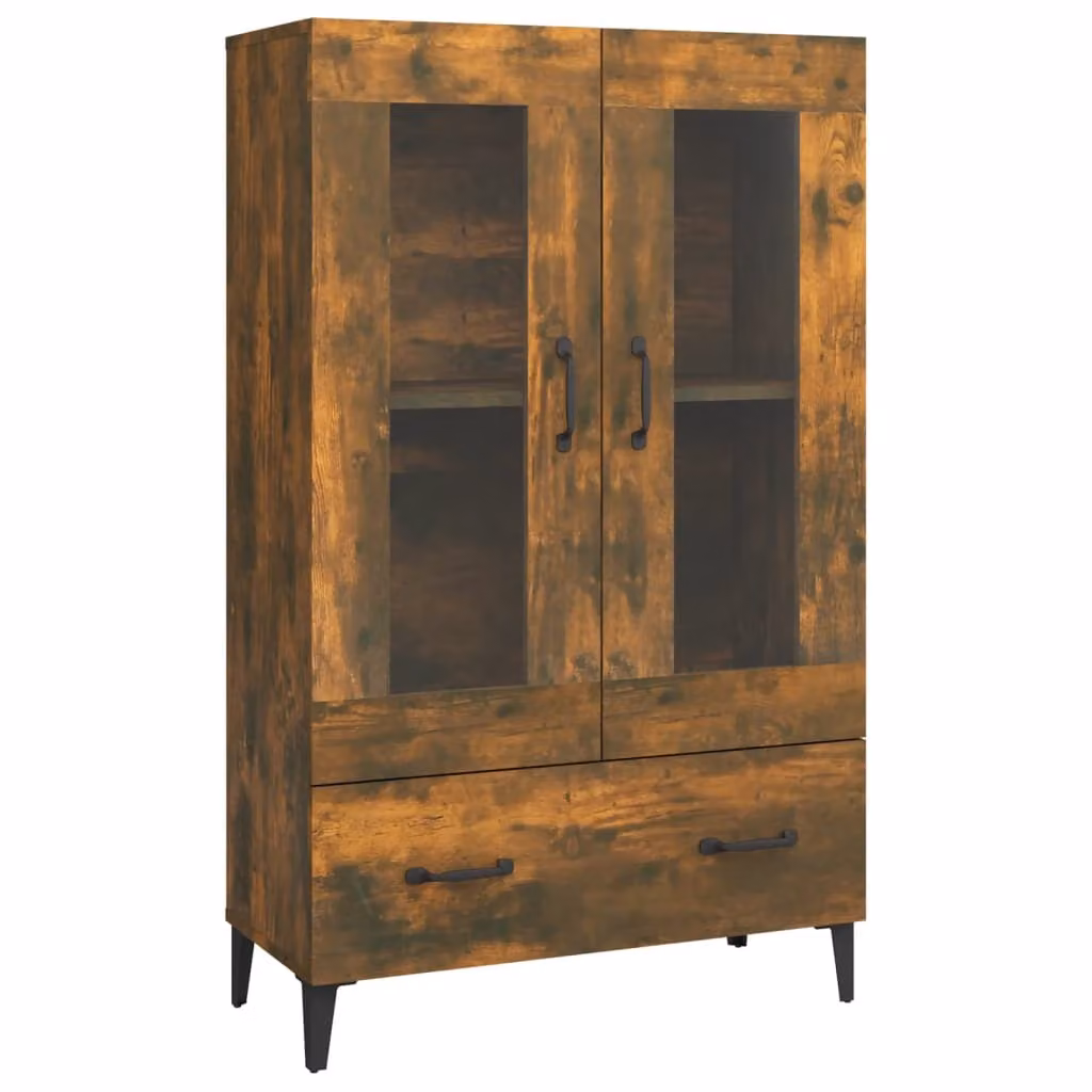 Credenza Rovere Fumo 70x31x115 cm in Legno Multistrato