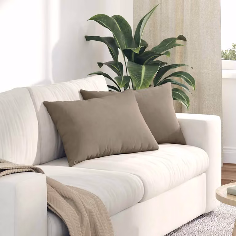 Set di 2 cuscini da divano vidaXL in tessuto con fodera rimovibile, rettangolari, L 60 cm x P 40 cm x H 40 cm, disponibili in beige o grigio
