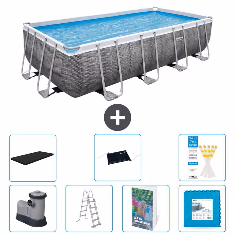 Bestway Power Steel, piscina rettangolare - 549x274x122 cm - 6 pezzi, modello S621