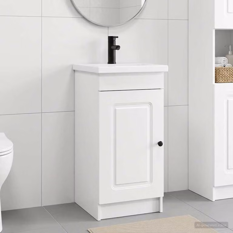 Mobile da bagno con lavabo vidaXL Bianco L: 42 cm, P: 40 cm, H: 84,5 cm