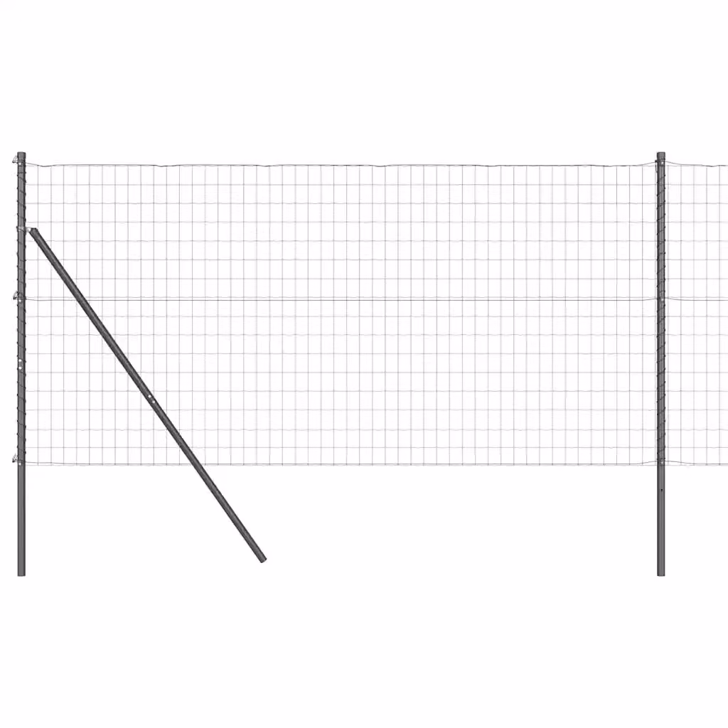 Recinzione in acciaio e PVC rivestito grigio vidaXL con fissaggio a terra L: 25 m, H: 1,2 m – 2