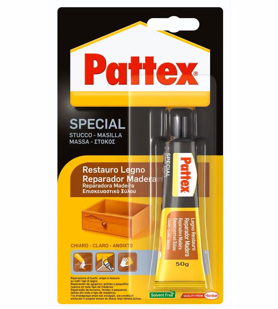 Pattex Stucco Legno in Pasta a Base d'Acqua Marrone 50 g – 2