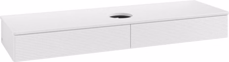 V&B Mobiletto con struttura frontale, con illuminazione Antao 160x50cm, WBP colore Lac, laccato bianco lucido