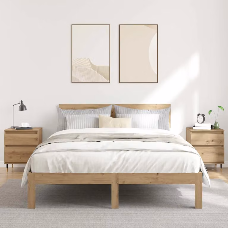 Set di 2 comodini moderni vidaXL in legno e metallo, colore marrone, da appendere alla parete, L 40 cm x P 35 cm x H 50 cm