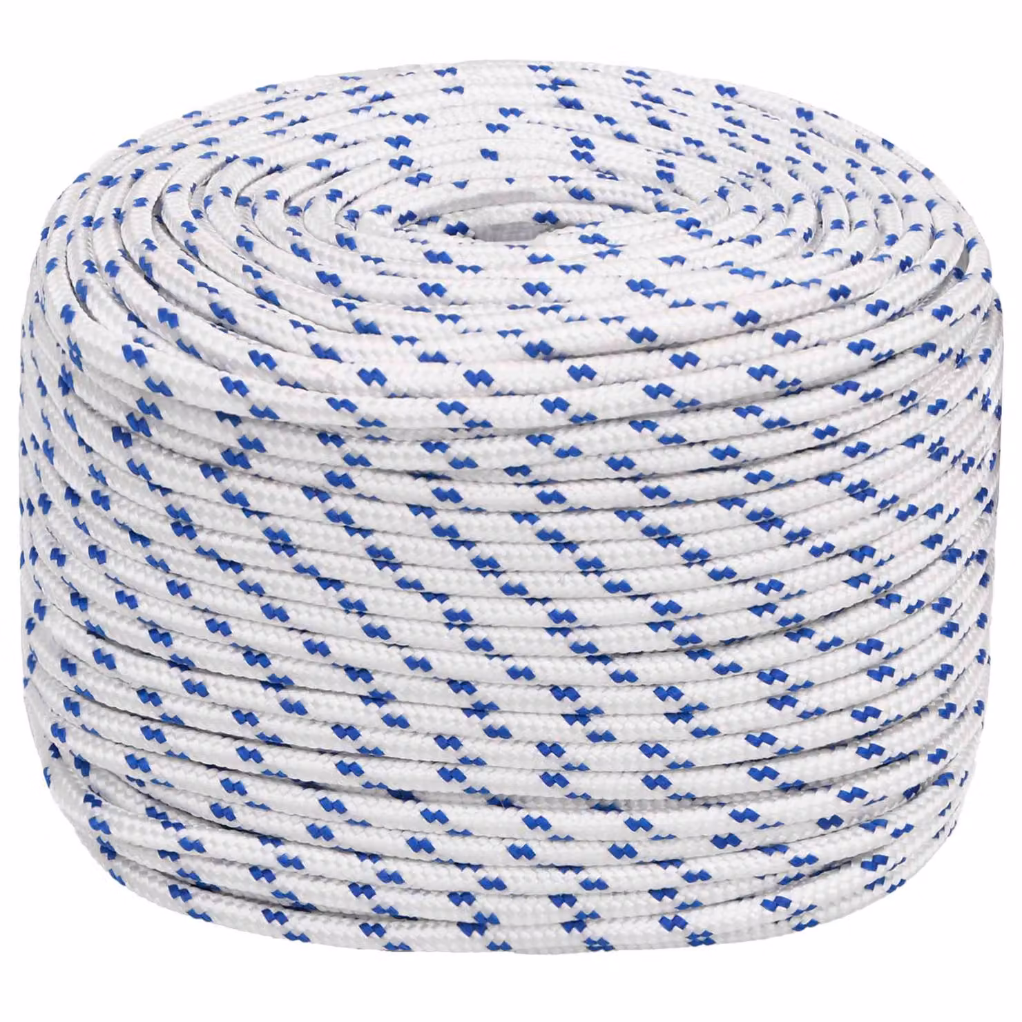Corda multiuso vidaXL in plastica, Bianco e Blu, Lunghezza: 50 m, Diametro: 6 mm, Carico massimo: 240 kg