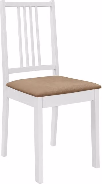 Sedie da Pranzo con Cuscini 6 pz Bianche in Legno Massello 276405