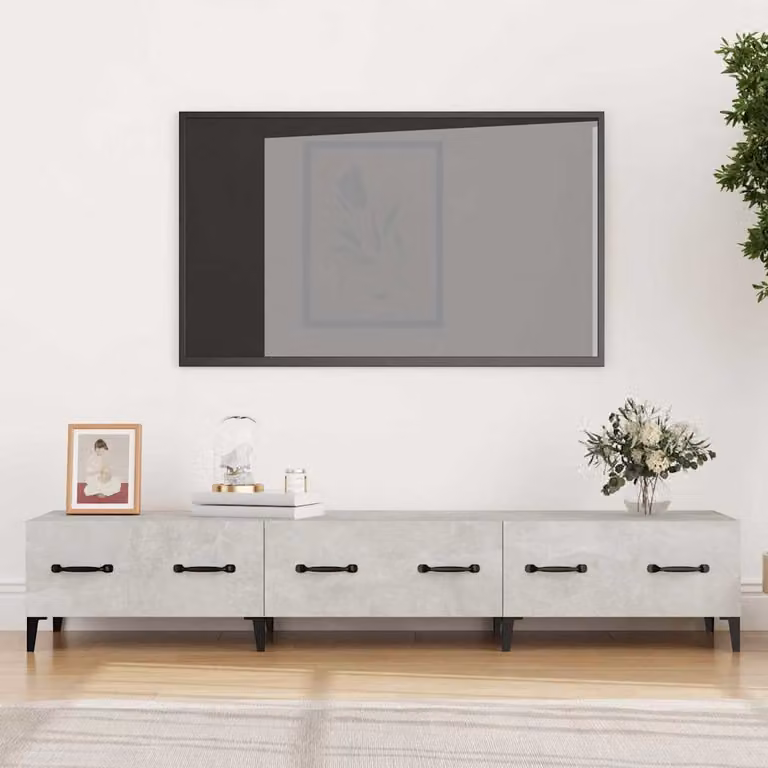 vidaXL Mobile Porta TV Moderno Grigio Cemento L: 150 cm, P: 34,5 cm, H: 30 cm