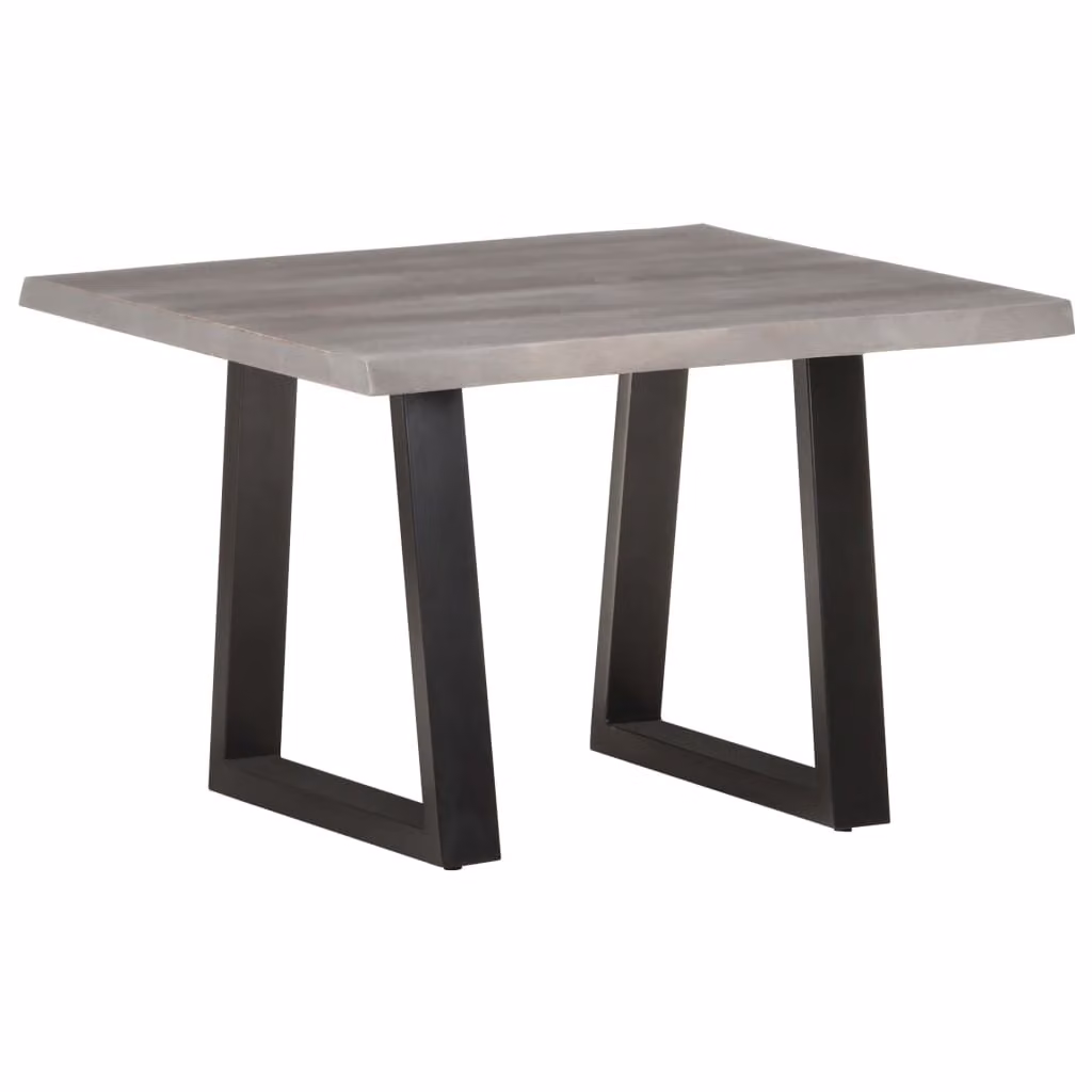 The Living Store Tavolino con bordi ad albero 60x60x40 cm in legno massiccio di acacia