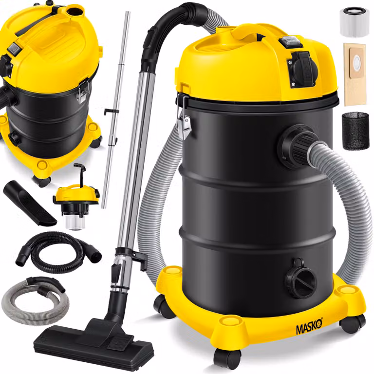 Aspirapolvere industriale MASKO® 6in1, aspiraliquidi e aspiratutto, aspirapolvere per ceneri, 2300W, con e senza sacco