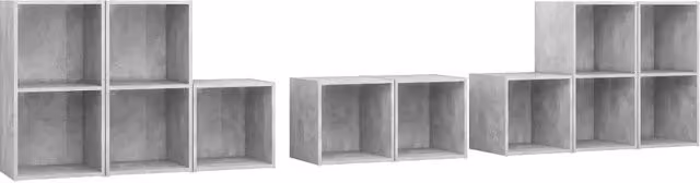 Set Mobile TV 8 pz | Armadietto TV | Mobile Porta TV Grigio Cemento in Legno Multistrato