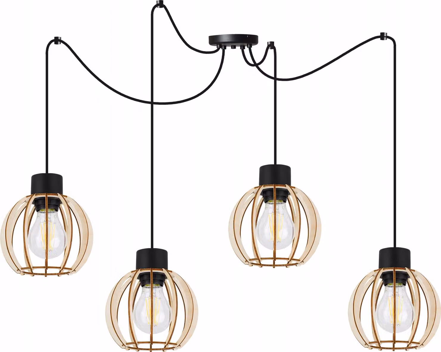 Moderna Lampada A Sospensione A Led In Legno