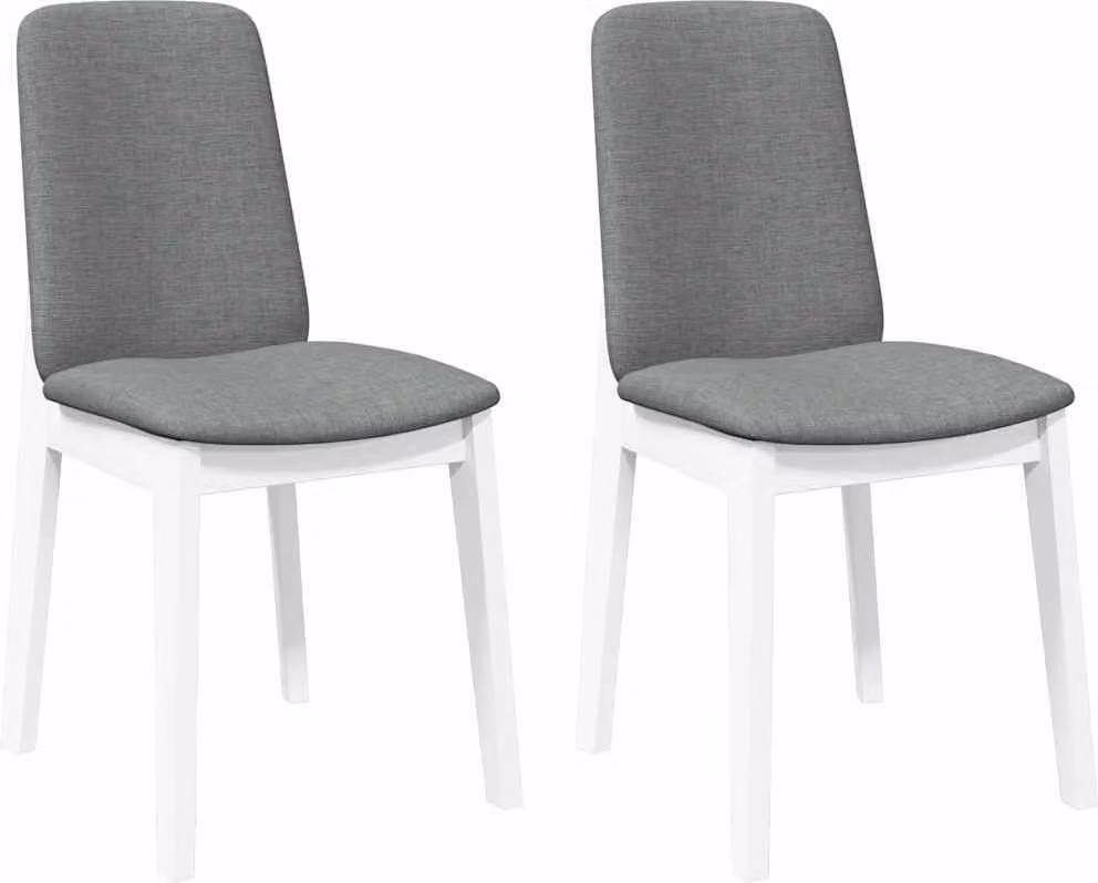 Sedie da Pranzo con Cuscini 2 pz Bianco Legno Massello di Hevea