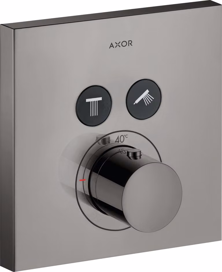 hansgrohe AXOR Starck ShowerSelect Thermostat carré à encastrer pour 2 consommateurs, 36715330, 36715330