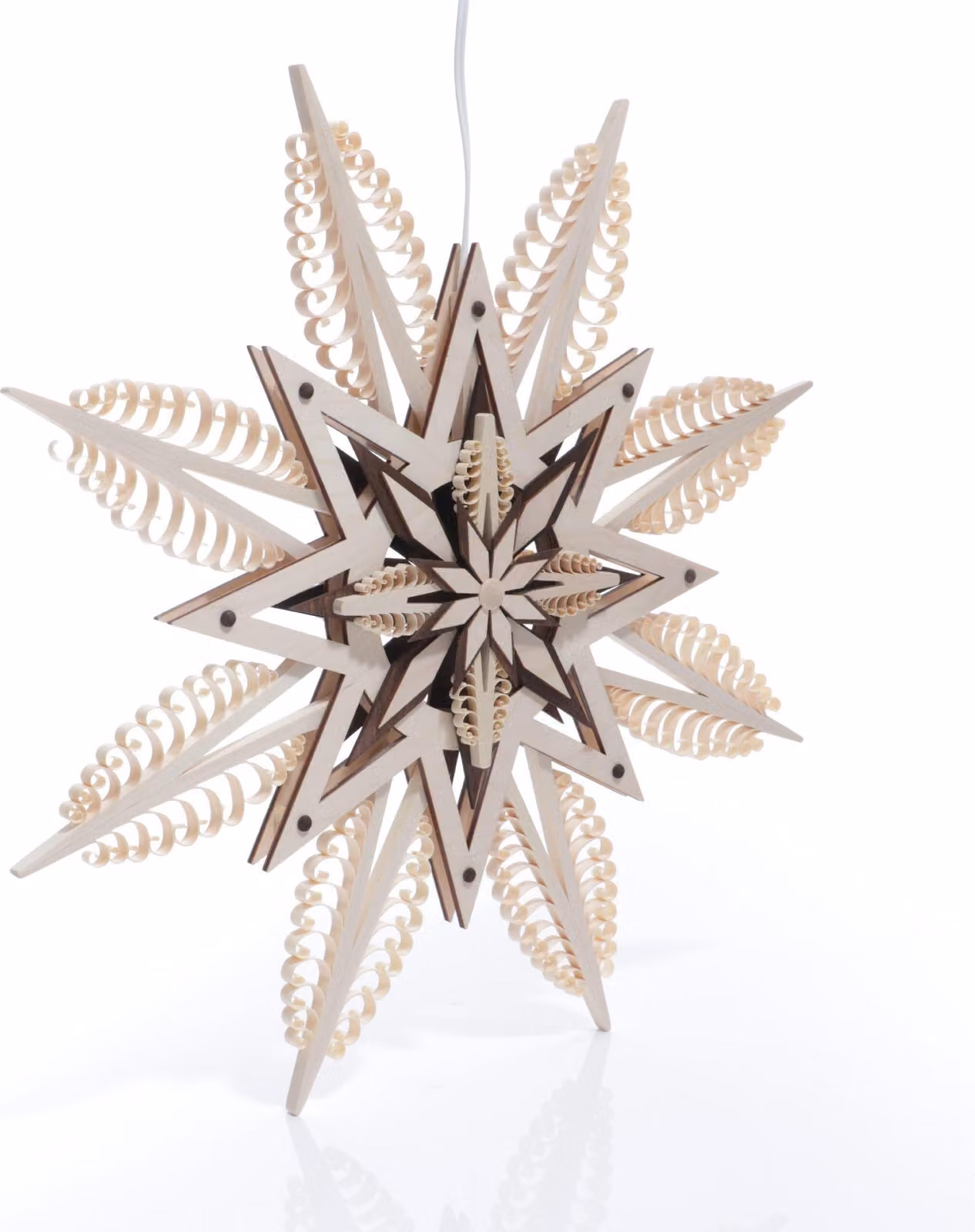 Decorazione per finestra a forma di stella spagnola, con illuminazione a LED, color marrone, diametro di circa 43 cm, NUOVA