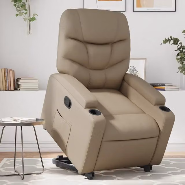 Divano Sedia-Poltrona Alzapersona Reclinabile Cappuccino in Similpelle 550508