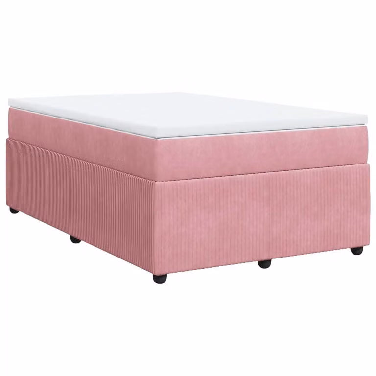 Giroletto a Molle con Materasso Rosa 120x200 cm in Velluto