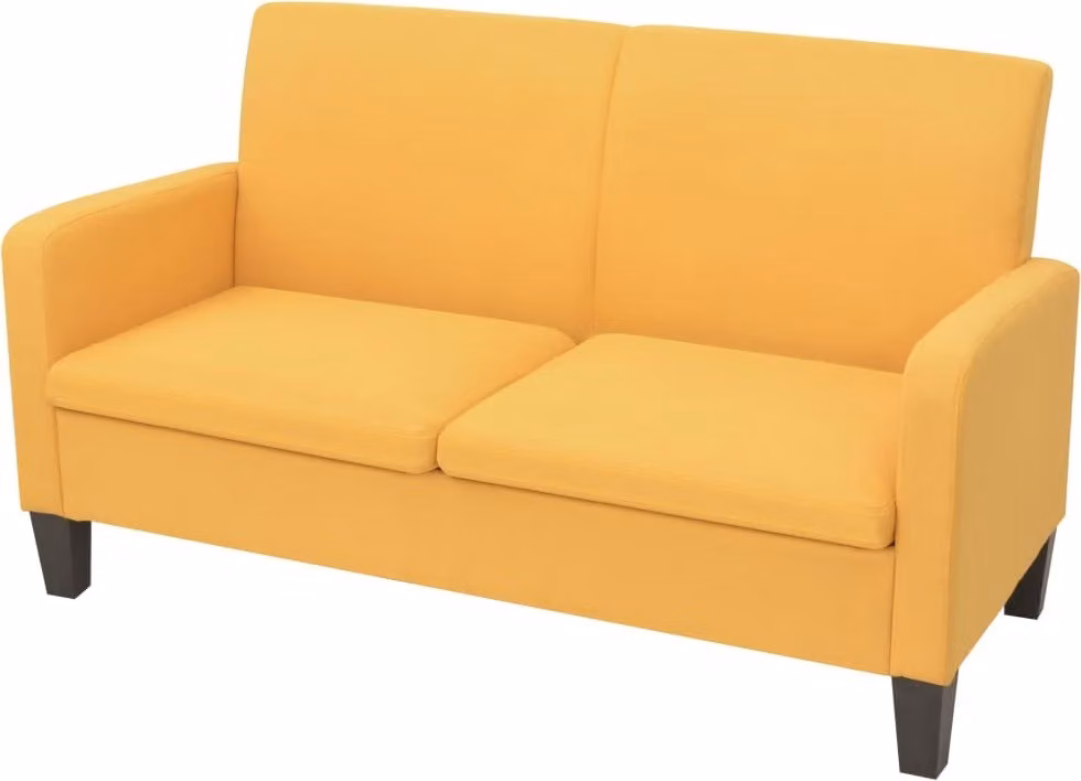 vidaXL set divano 2 pezzi tessuto giallo