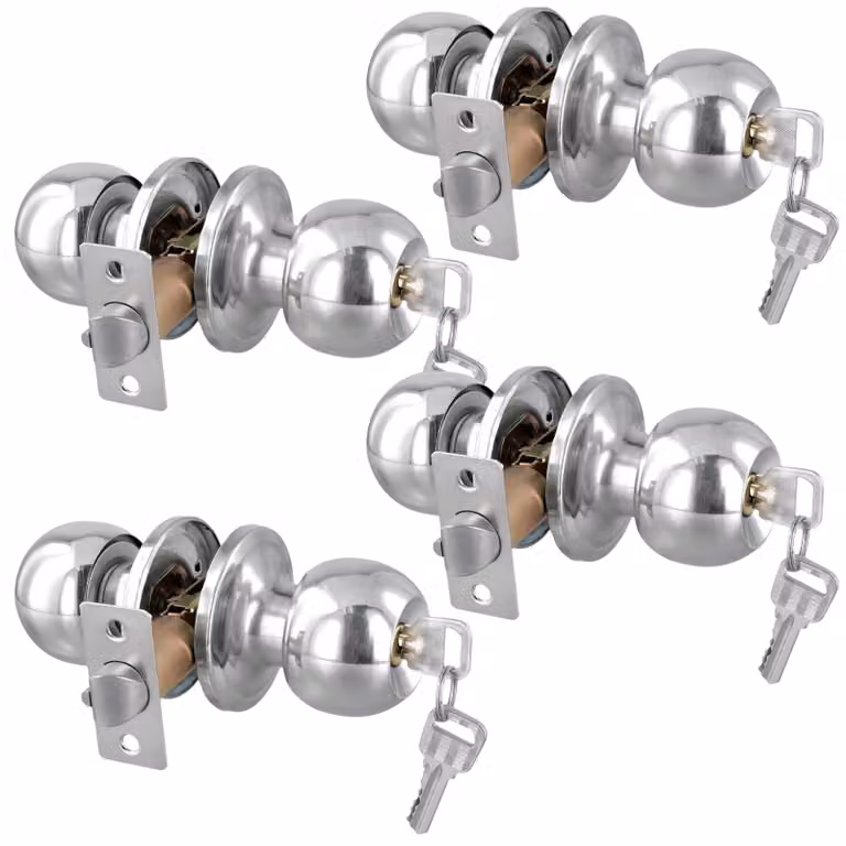Set di 4 maniglie tonde per porta in acciaio inossidabile