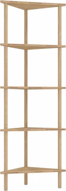 Scaffale Angolare HOMCOM in Bambù con 5 Ripiani, Finitura Naturale Beige – 1