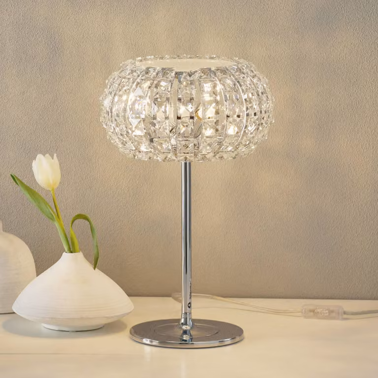 Schuller Valencia Lampada da tavolo DIAMOND, Chiaro / Trasparente, Soggiorno / Sala da pranzo, Cristallo, Lampada da tavolo