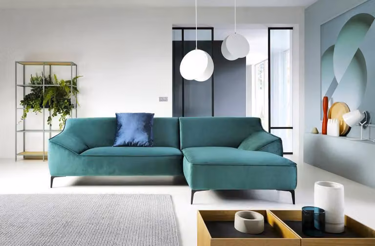 Design Ecksofa L-Form Modern Sofas Stoff Textil Couch Wohnlandschaft Sofa Samt