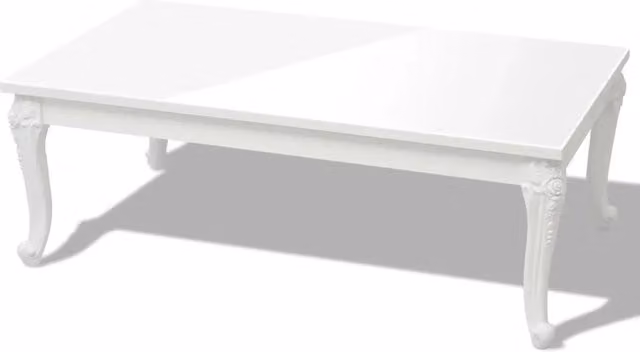 Tavolino da salotto | Tavolino da caff¨¨ | Tavolino da Soggiorno 115x65x42 cm Bianco Lucido
