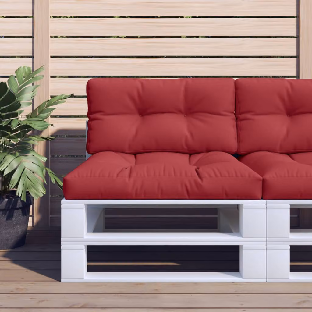 vidaXL Cuscino per Pallet Rosso, L 80 cm x P 40 cm x H 12 cm, in Tessuto Idrorepellente e Resistente ai Raggi UV
