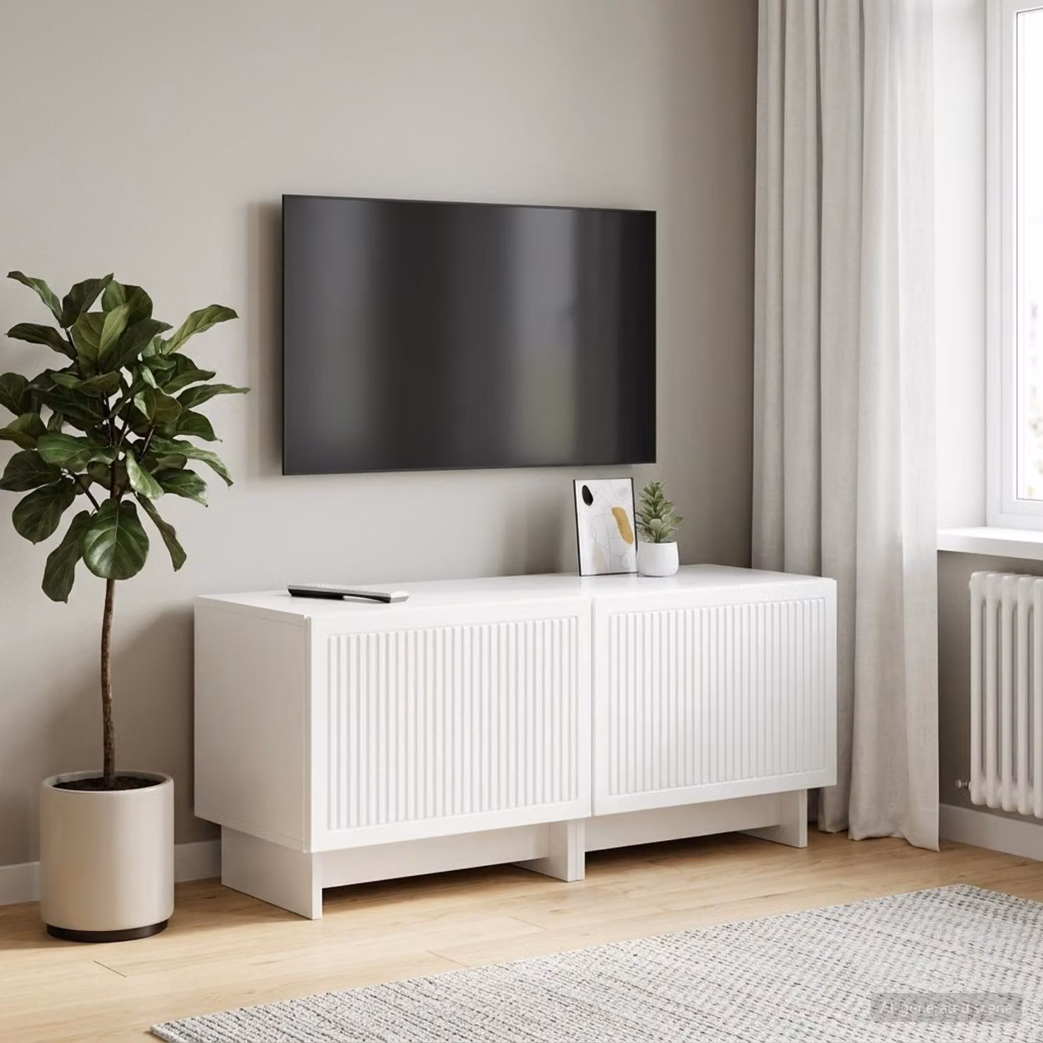 Mobile TV moderno vidaXL in legno MDF bianco lucido