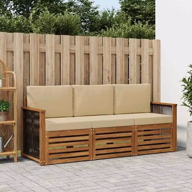 Set divani 3 pz Legno di Acacia Massello 3383964